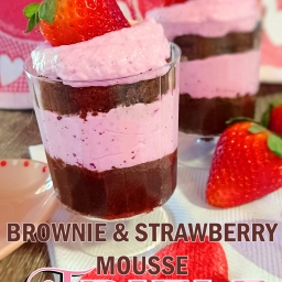 Brownie And Strawberry Mousse Trifle
